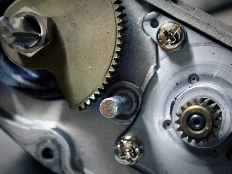a close up of a metal gear on a machine