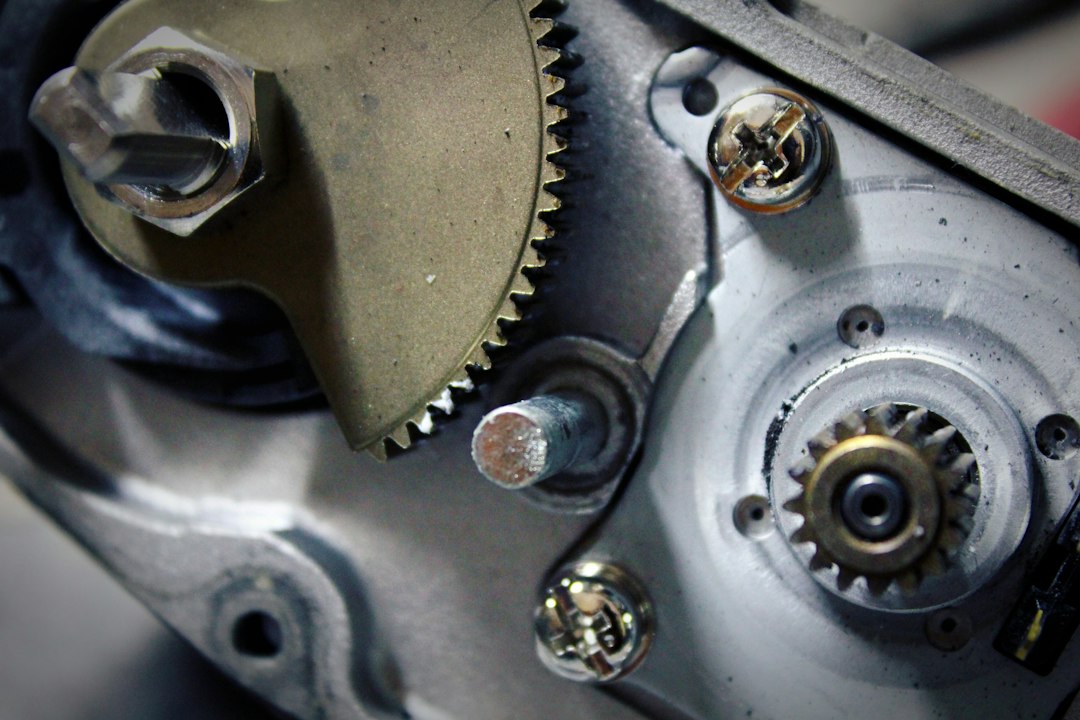 a close up of a metal gear on a machine